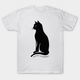 Minimalist Black Cat Personality T-Shirt